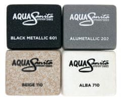 Aquasanita Granitový dřez s vaničkou Tesa 800.15E Barvy: černý, šedý a bílý granit - alumetallic